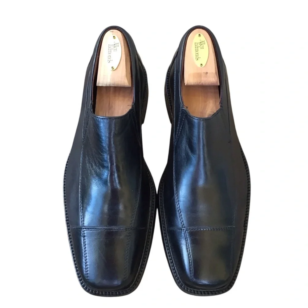 Johnston & Murphy Black Sheepskin Leather Loafers